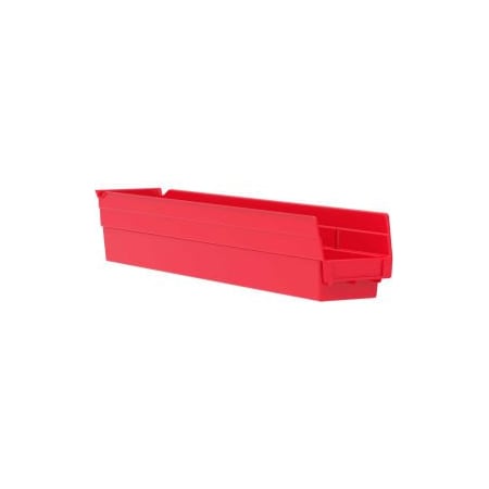 Akro-Mils Shelf Storage Bin, Plastic, Red, 12 PK 30124RED